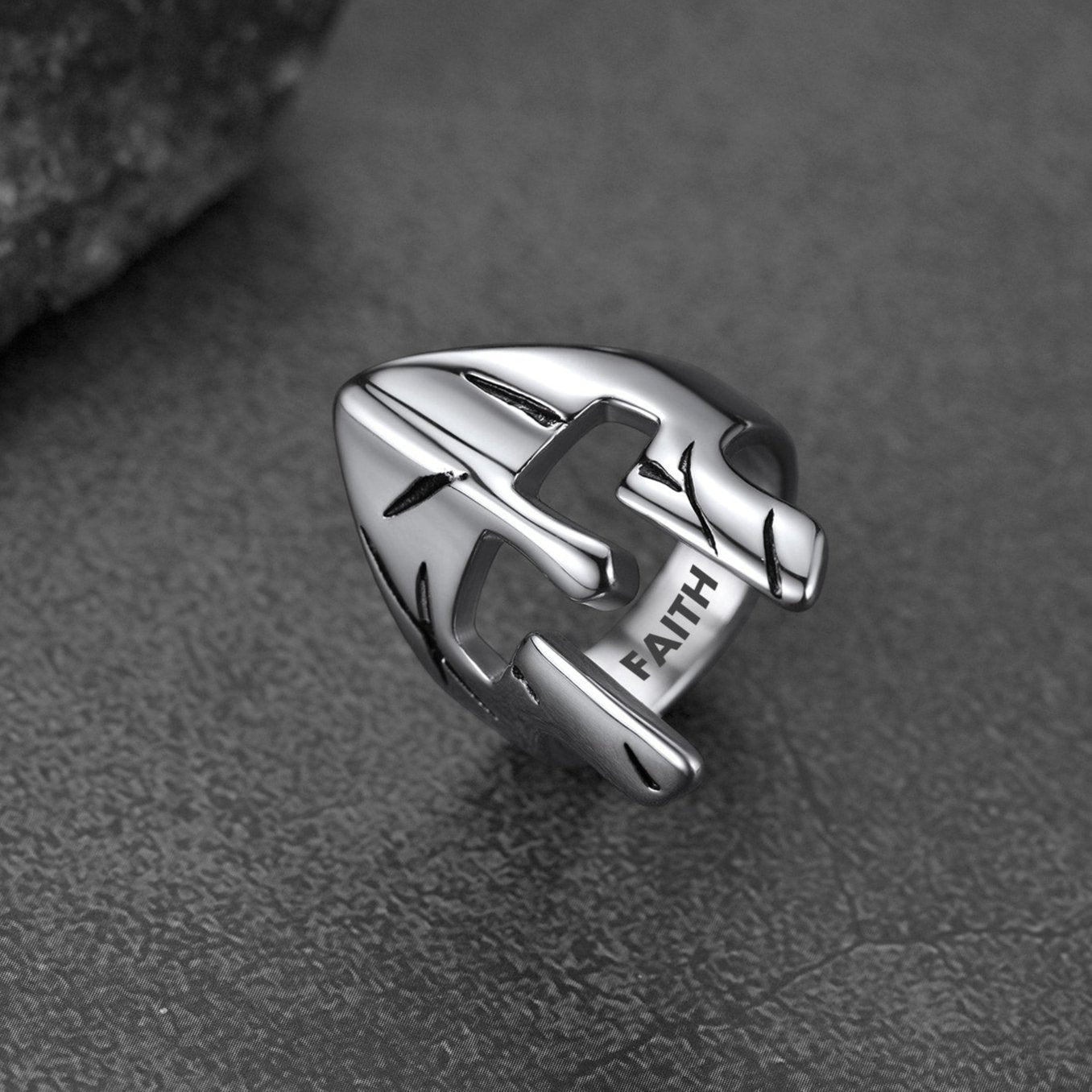 Spartan Warrior Mask Helmet Ring For Men