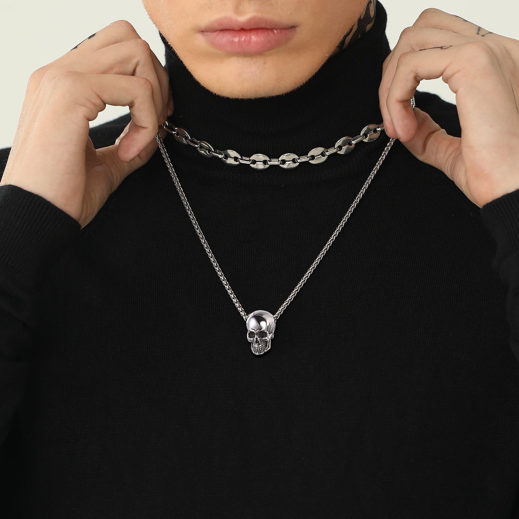 Gothic Skull Necklace Pendant For Men