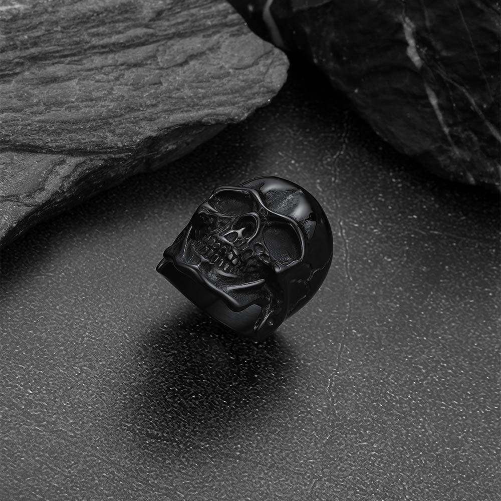 Gothic Biker Skull Stainless Steel Ring For Men