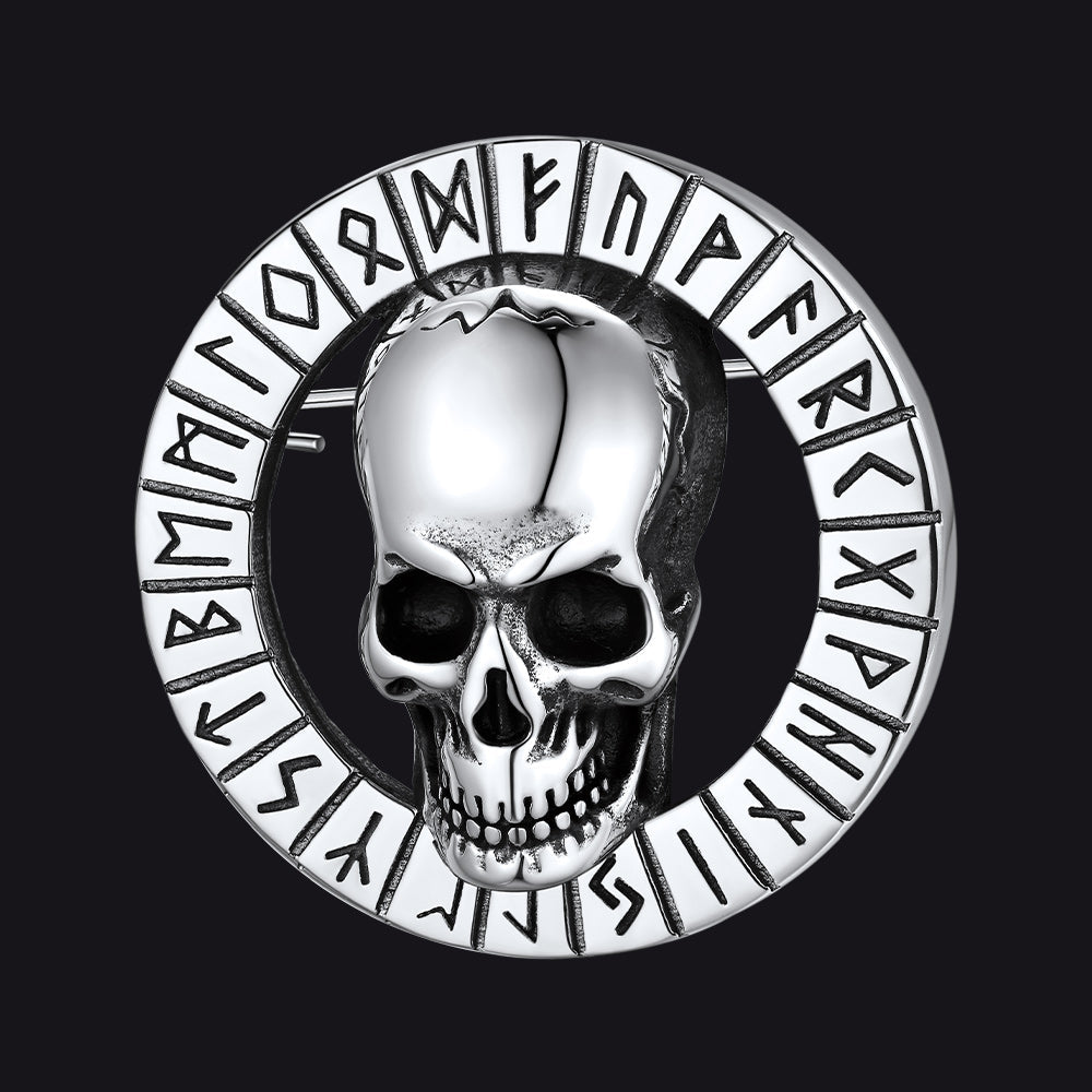 Gothic Punk Skull Charms Brooch Pin for Men