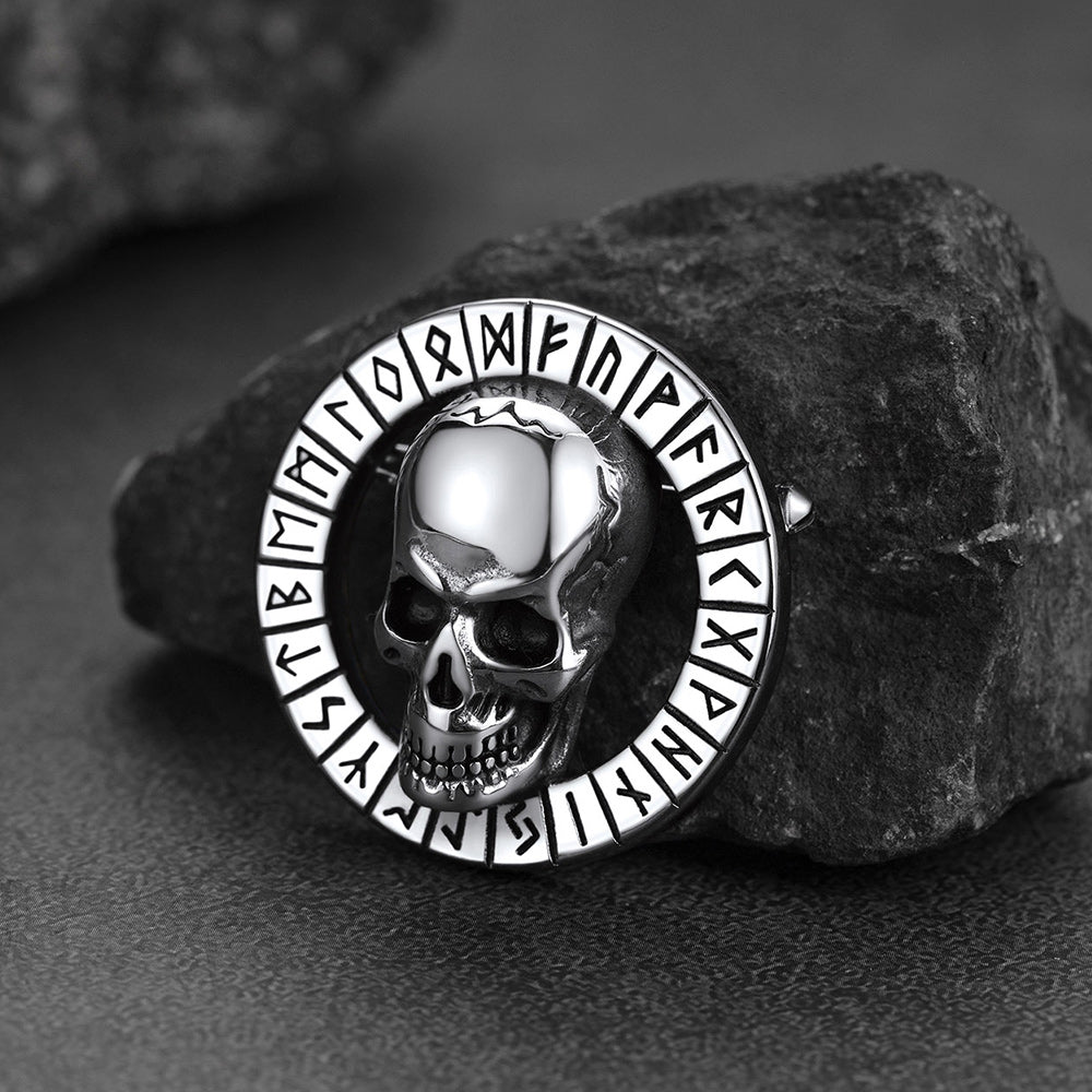 Gothic Punk Skull Charms Brooch Pin for Men
