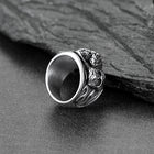 Gothic Punk Biker Skull Ring See No Evil Stainless Steel 7