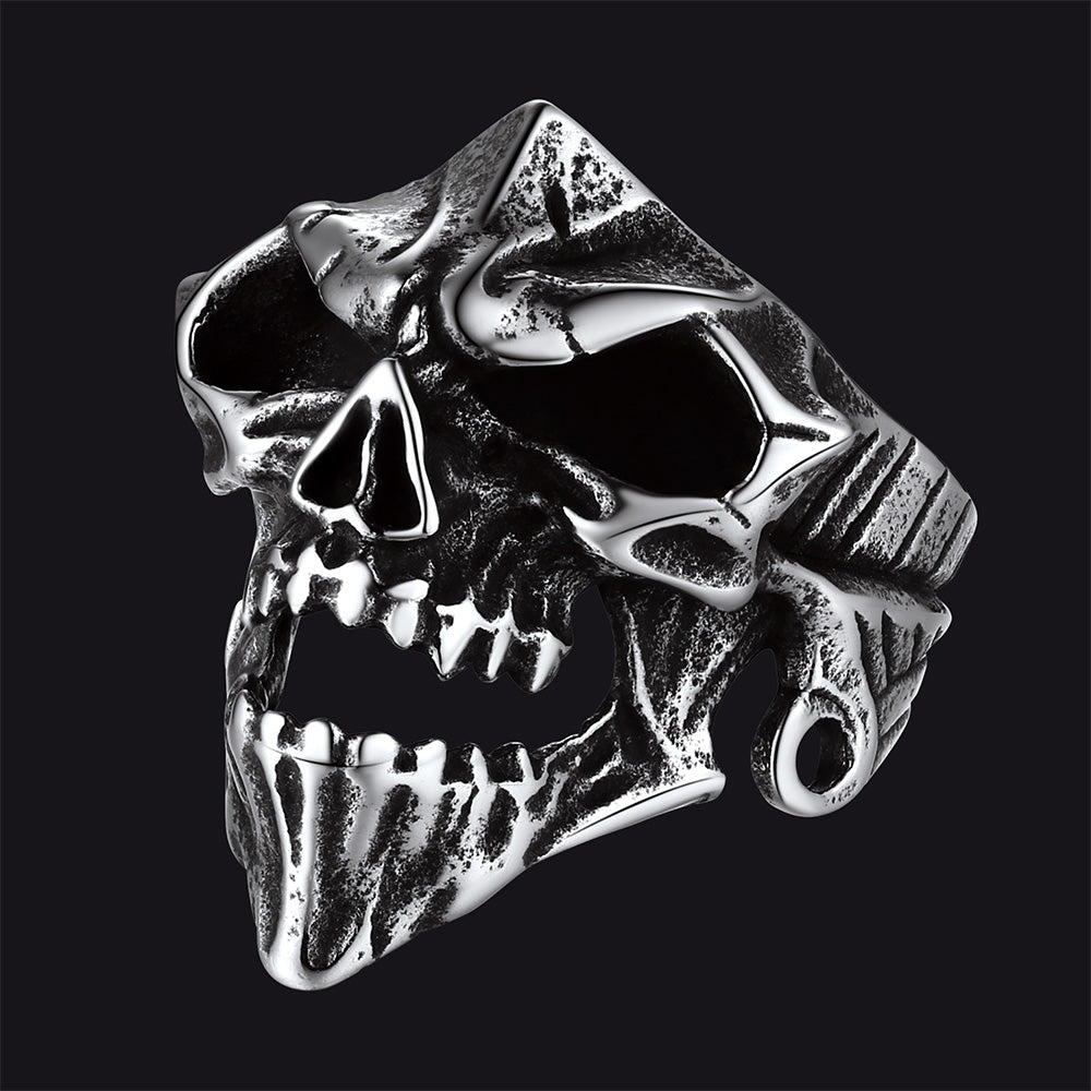 Gothic Skull Biker Rings for Men in Stainless Steel