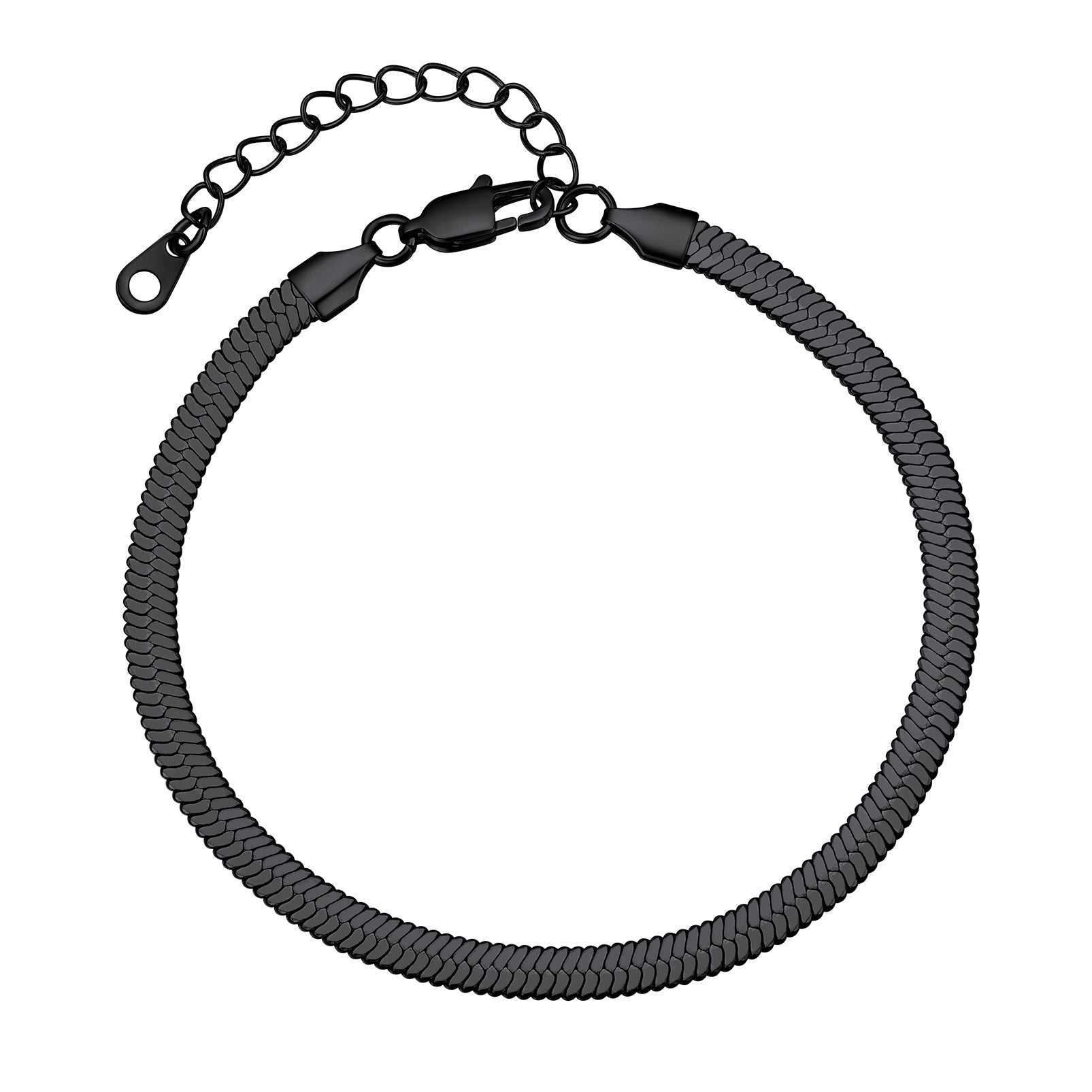Stainless Steel Flat Snake Chain Anklet Bracelet For Women