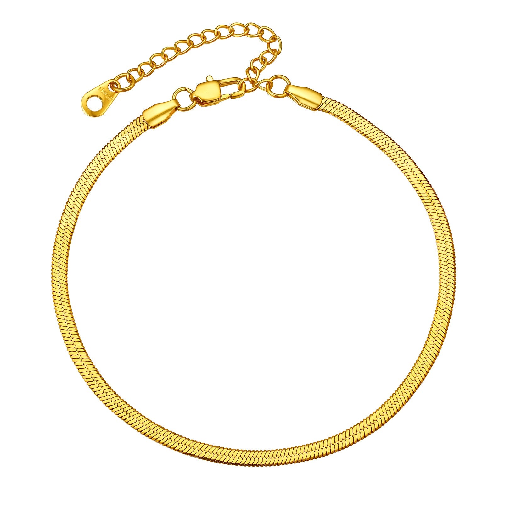 Stainless Steel Flat Snake Chain Anklet Bracelet For Women