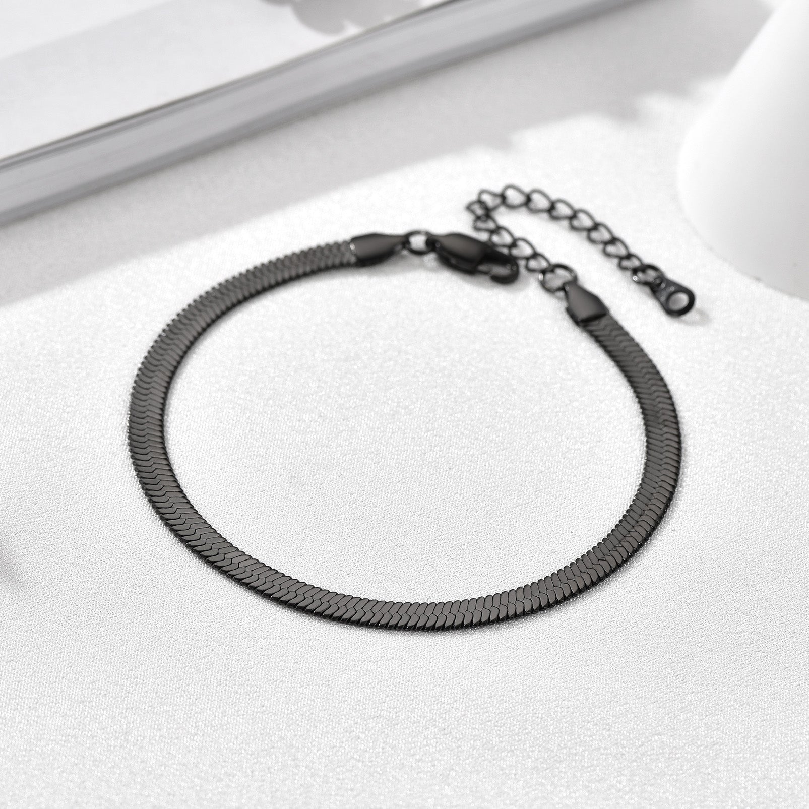 Stainless Steel Flat Snake Chain Anklet Bracelet For Women
