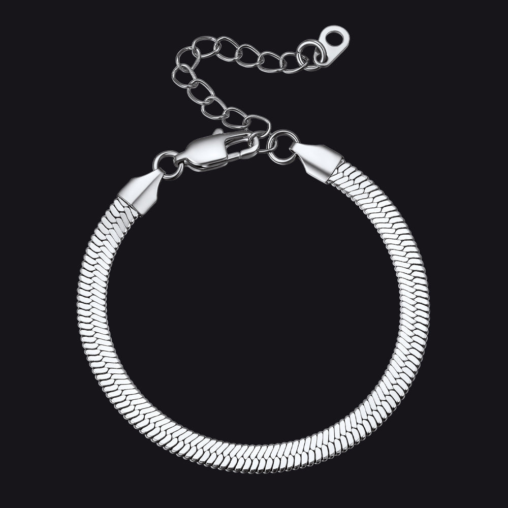 3mm/5mm Width Snake Chain Bracelet for Women Men