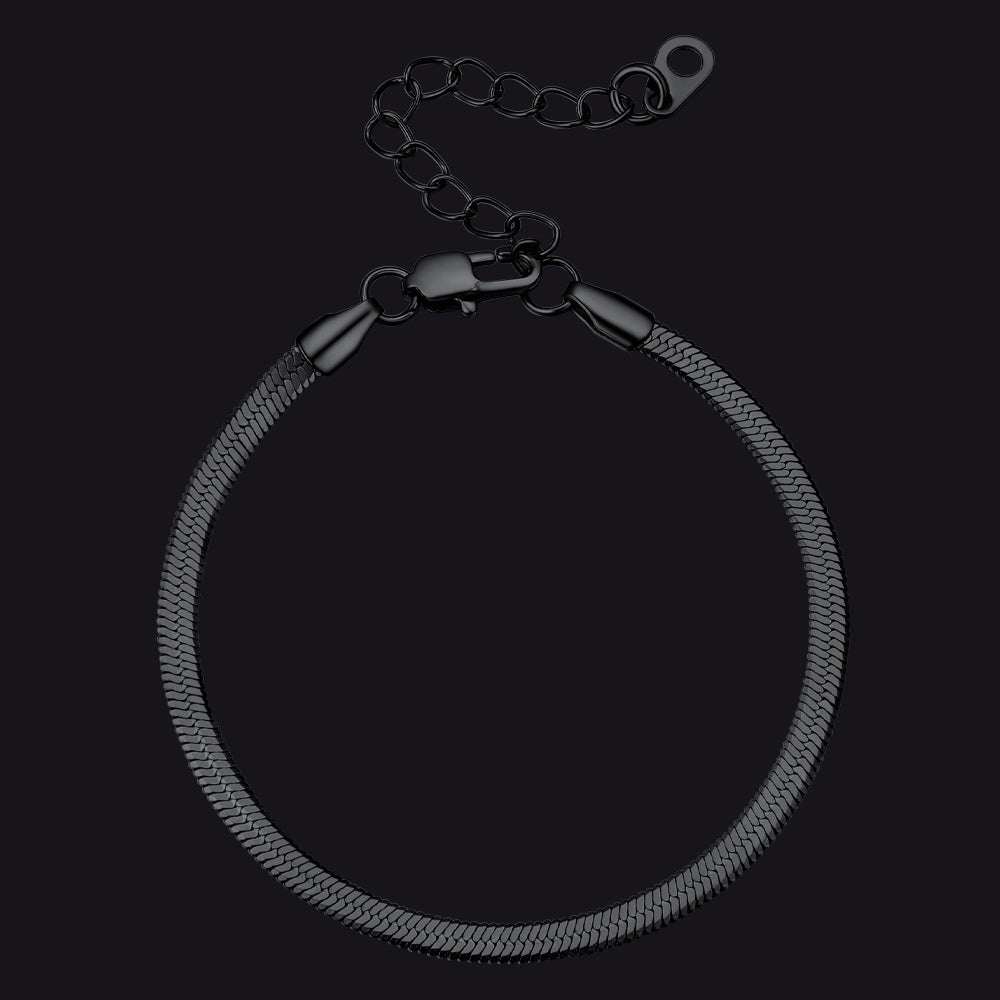 3mm/5mm Width Snake Chain Bracelet for Women Men