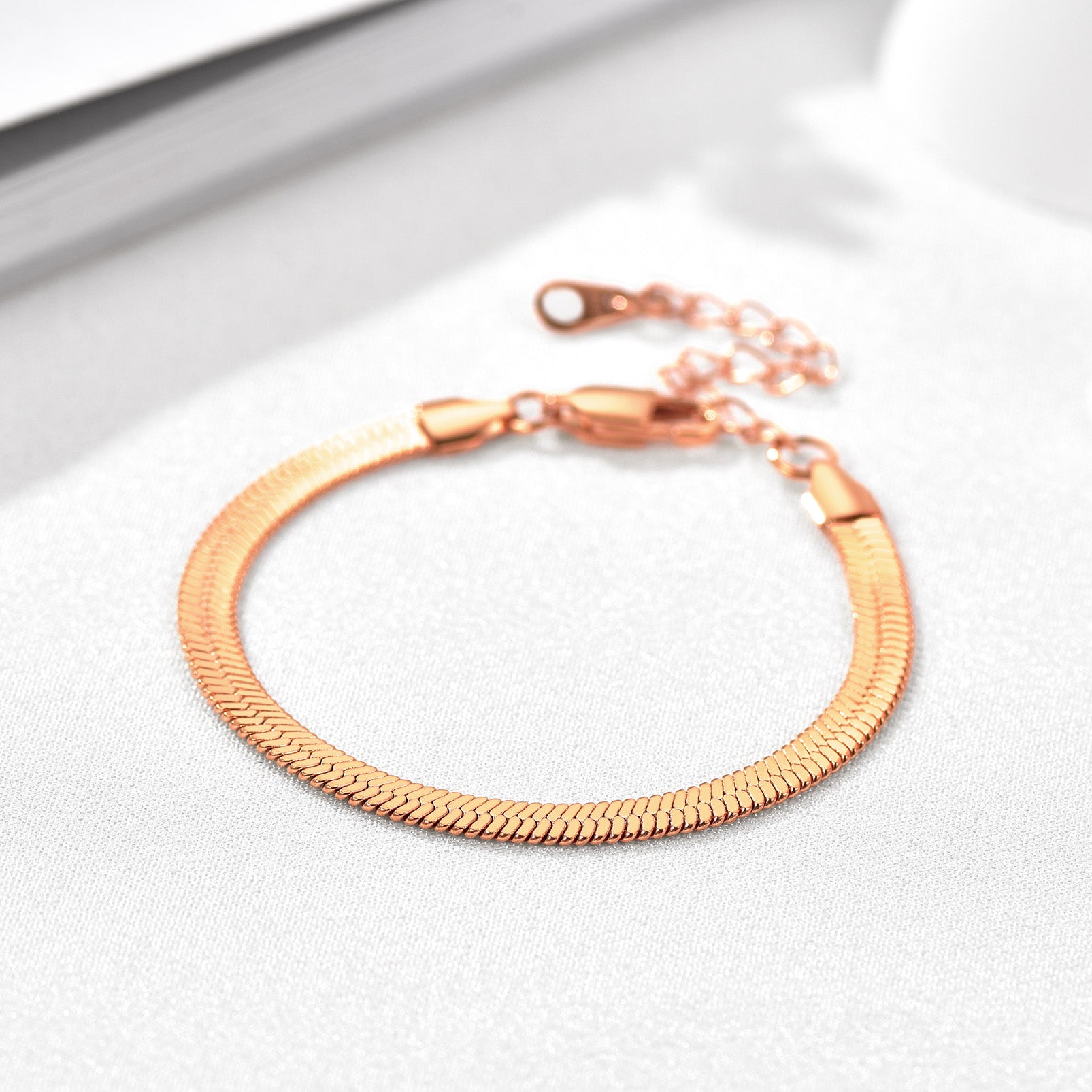 3mm/5mm Width Snake Chain Bracelet for Women Men