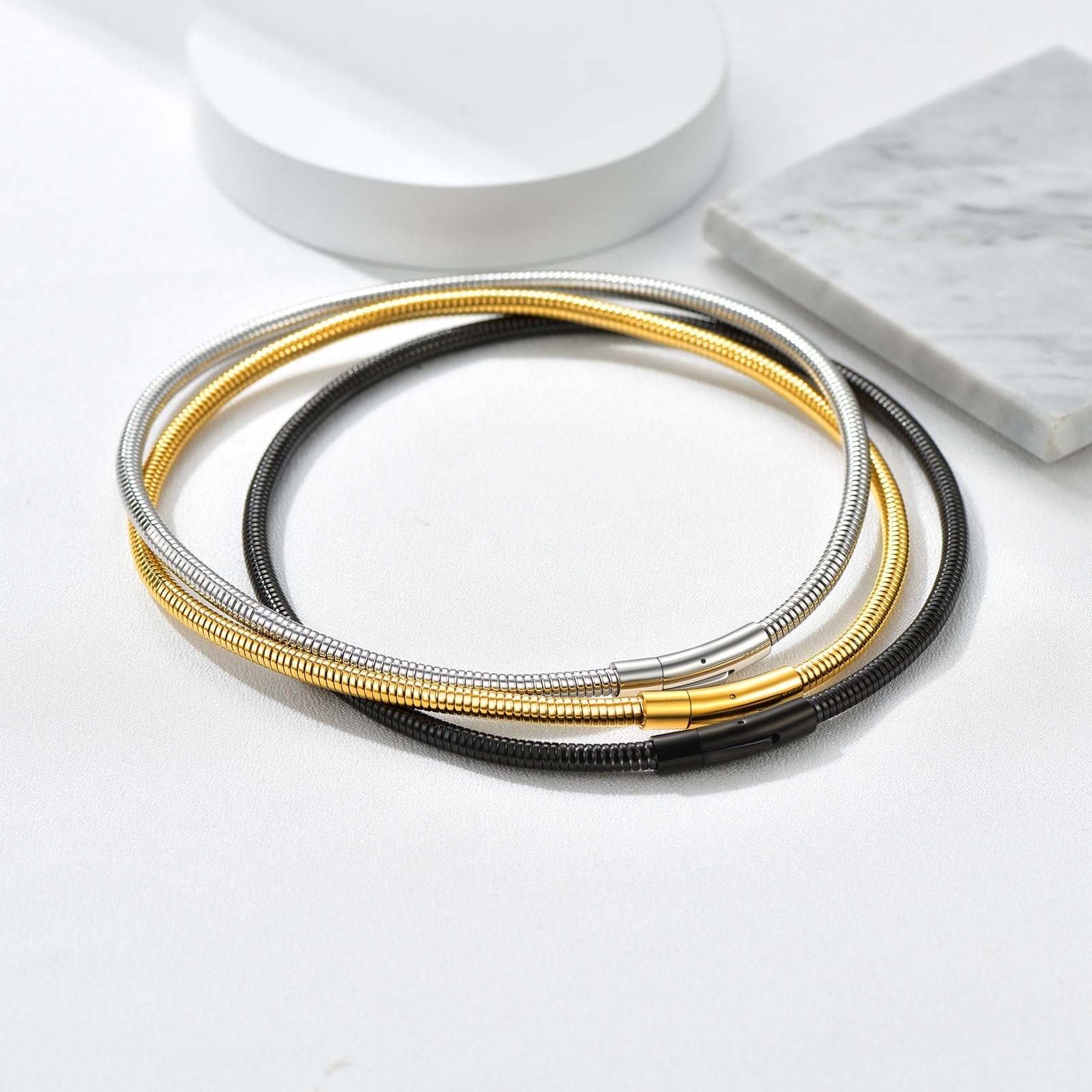 Herringbone Snake Chain Choker Necklace for Women 5mm Width