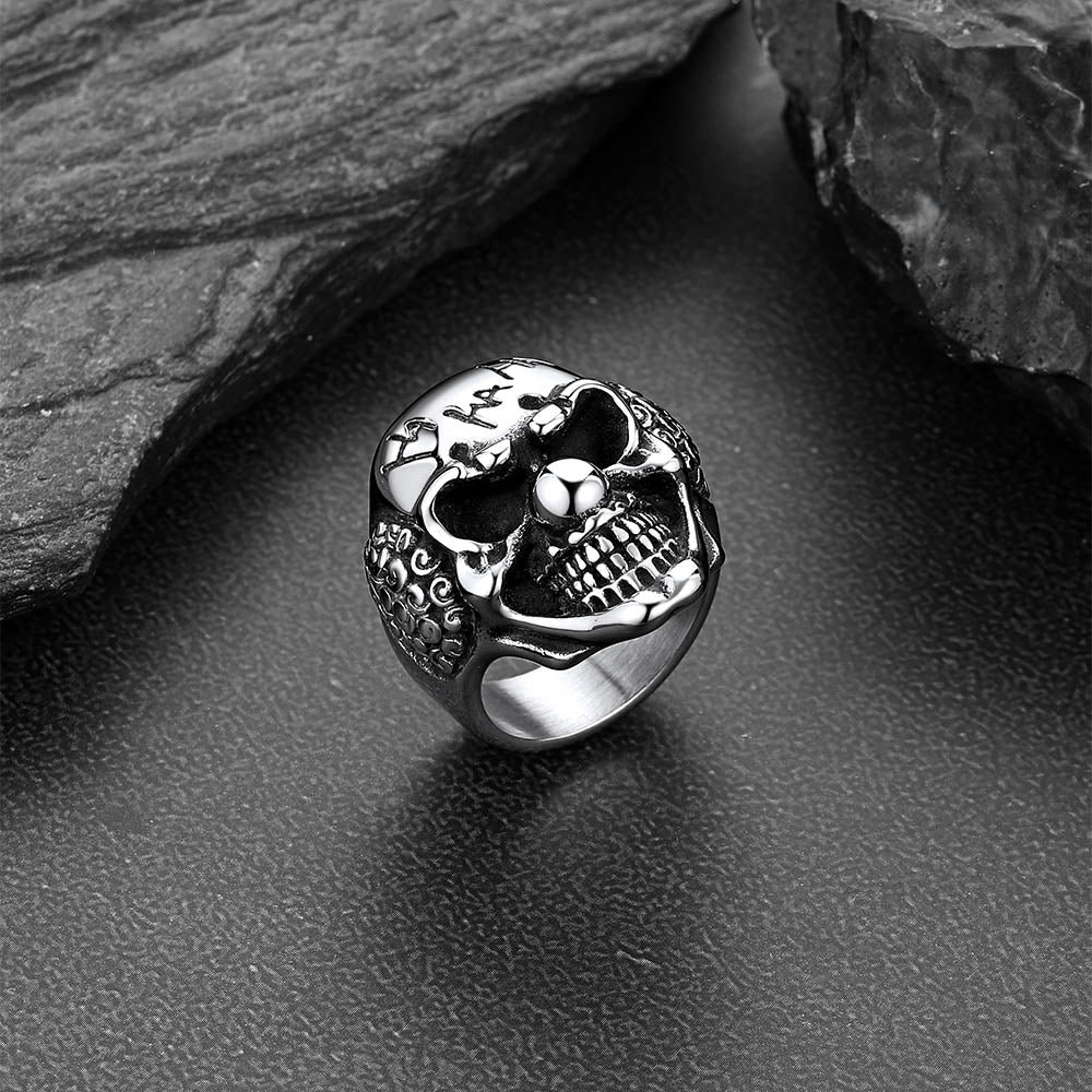 Gothic Joker Clown Skull Stainless Steel Ring for Men