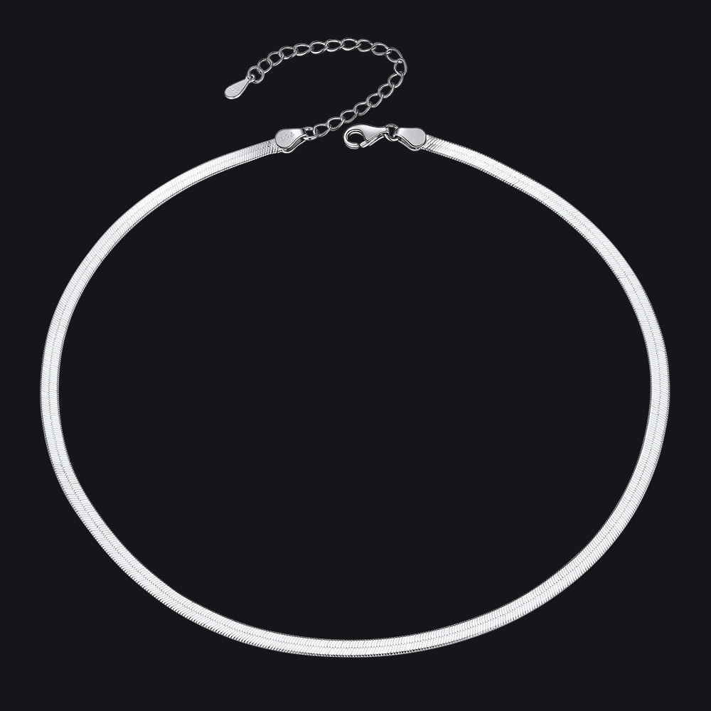 Sterling Silver 3mm Snake Chain Choker Necklace for Men and Women
