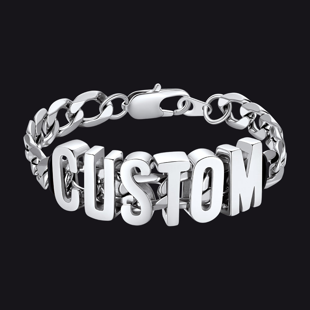 Personalized Name Cuban Link Chain Bracelet for Men Boyfriend Gift