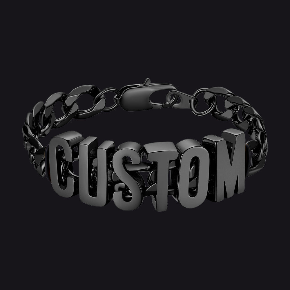 Personalized Name Cuban Link Chain Bracelet for Men Boyfriend Gift