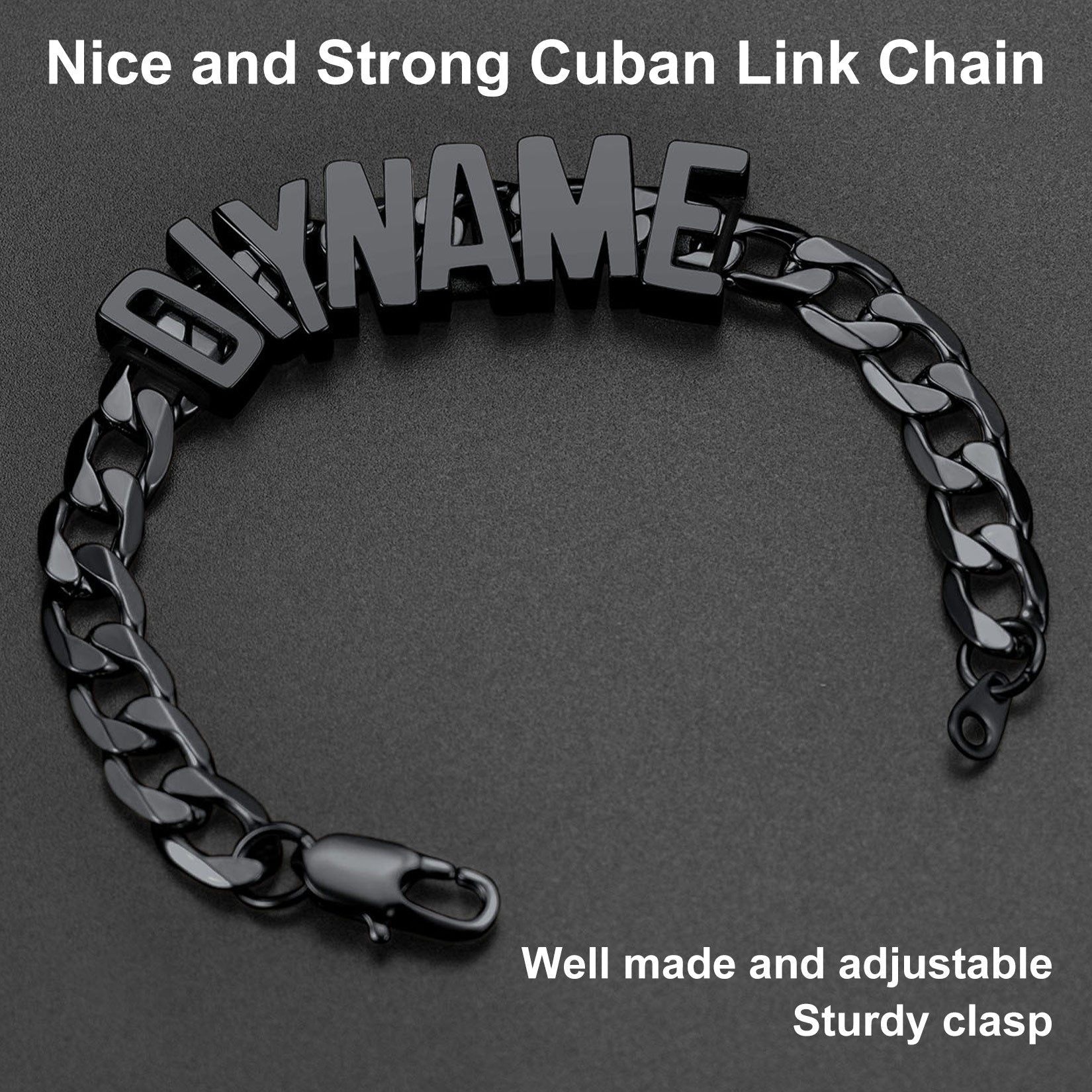 Personalized Name Cuban Link Chain Bracelet for Men Boyfriend Gift