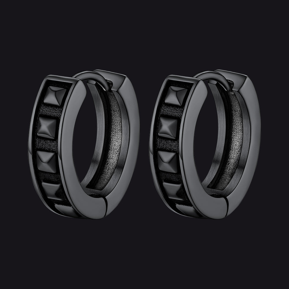 Punk Spike Rivet Hoop Earrings for Men Boyfriend Gift