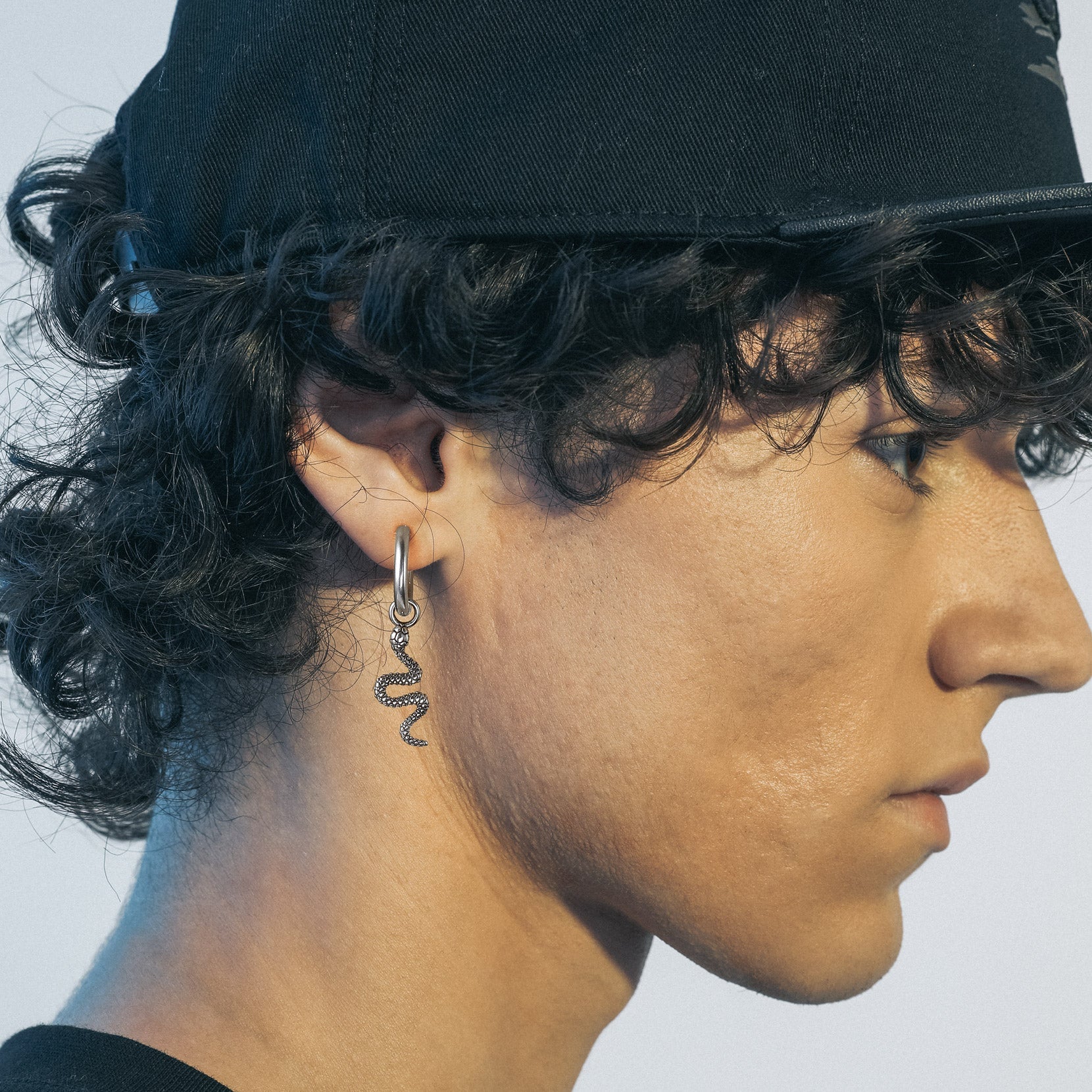 Punk Crawl Snake Drop Hoop Earrings for Men and Women