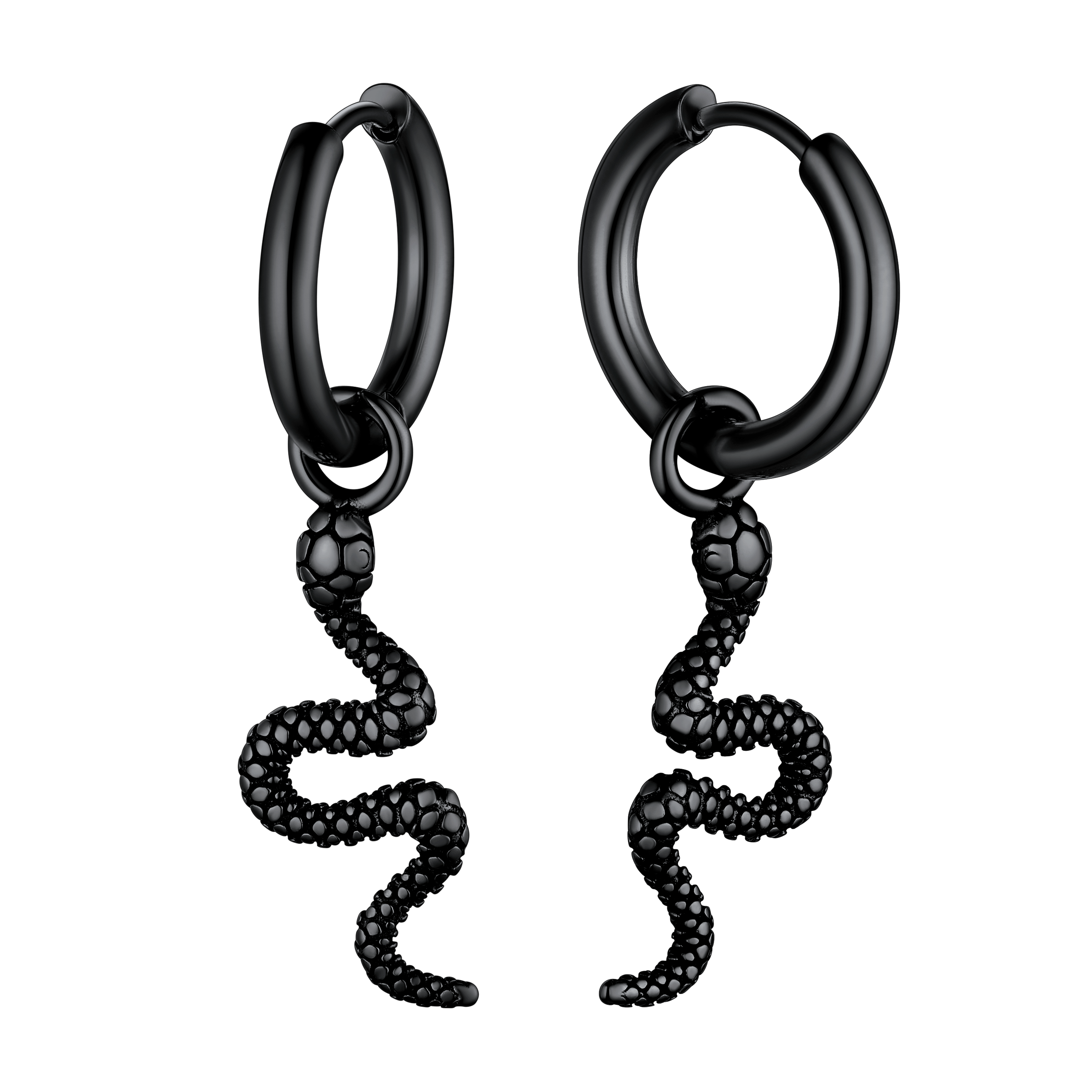 Punk Crawl Snake Drop Hoop Earrings for Men and Women