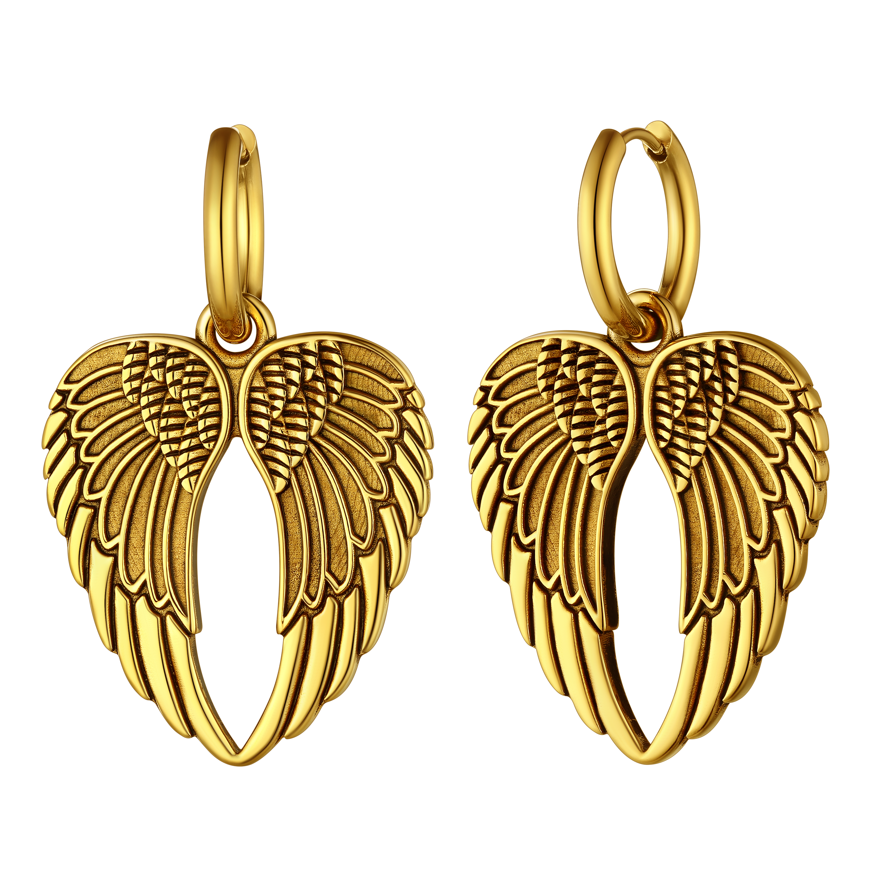 Flash Sale Punk Angel Wing Hoop Dangle Earrings for Women Men