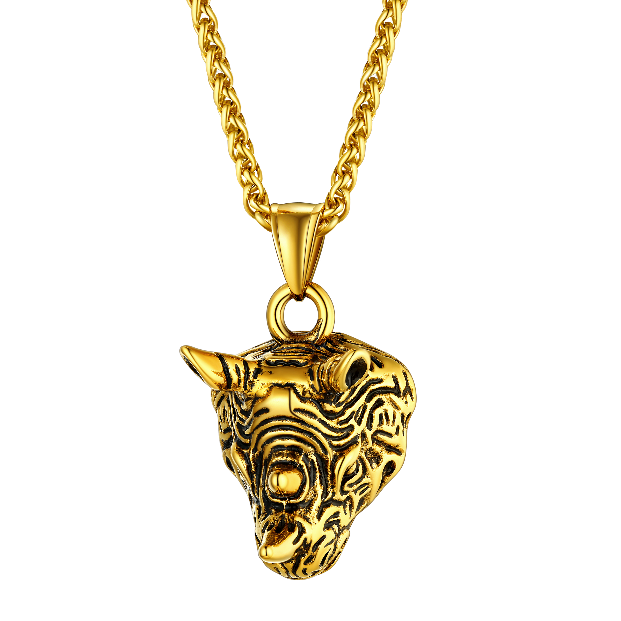Flash Sale Gothic Rhinoceros Pendant Men Necklace