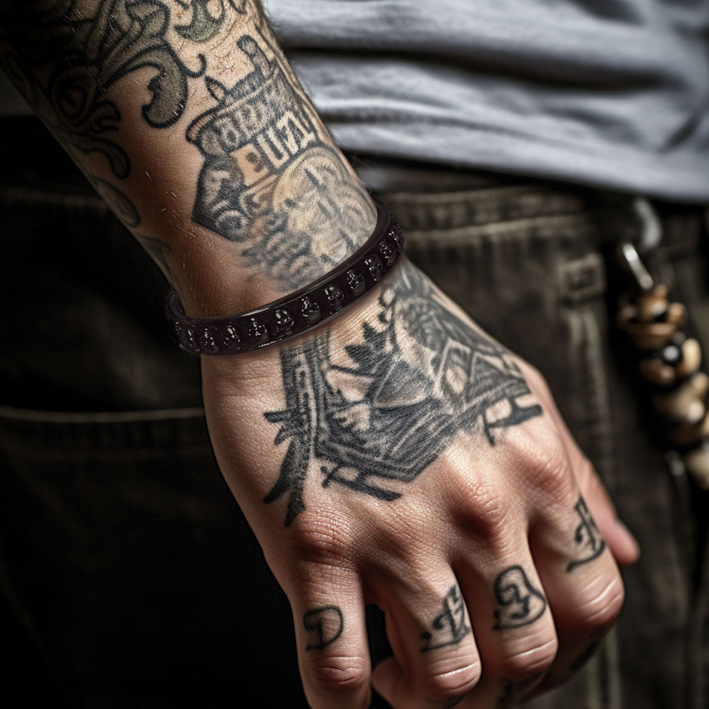 Skull Cuff Bracelet Gothic Punk Bangles for Men