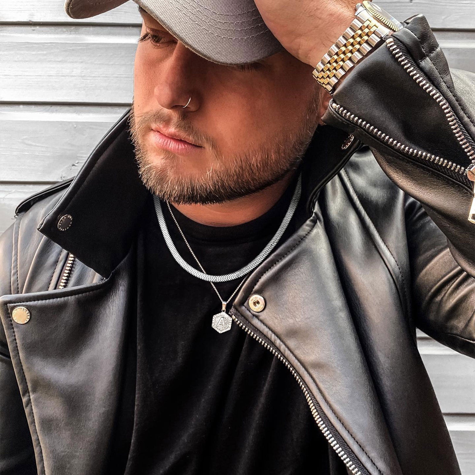 Snake Chain Link Choker Necklace For Men Women, 3mm/5mm Width