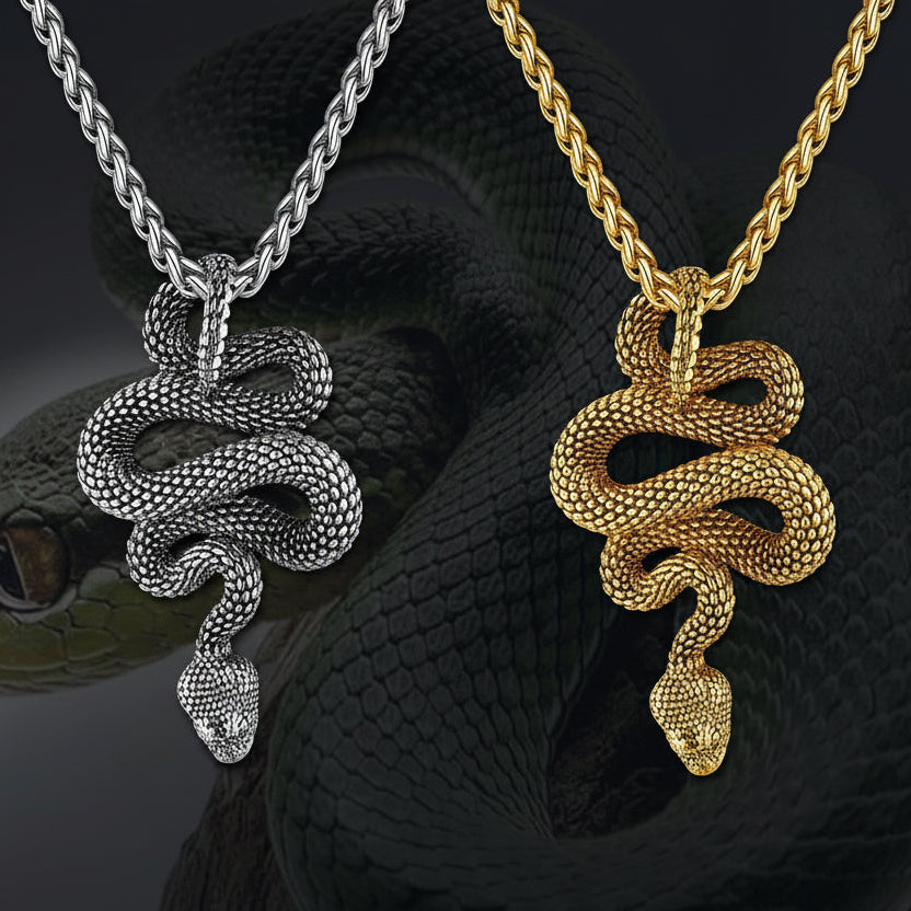 Gothic Retro Snake Necklace for Men Women