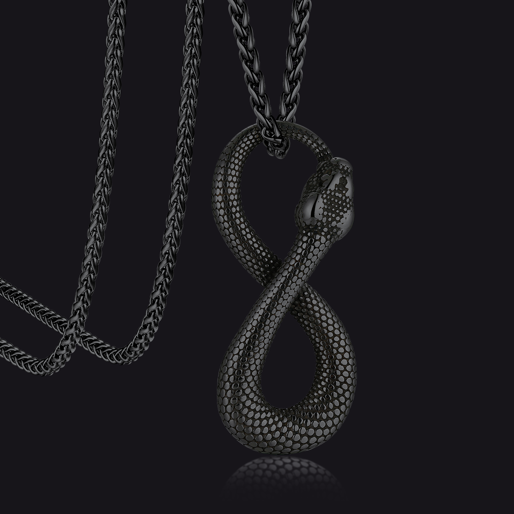 Punk Eight Pythons Infinity Snake Necklace for Men