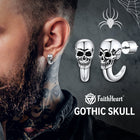 Gothic Skull Huggie Half-Circle Stud Earrings Jewelry for Men and Women 2
