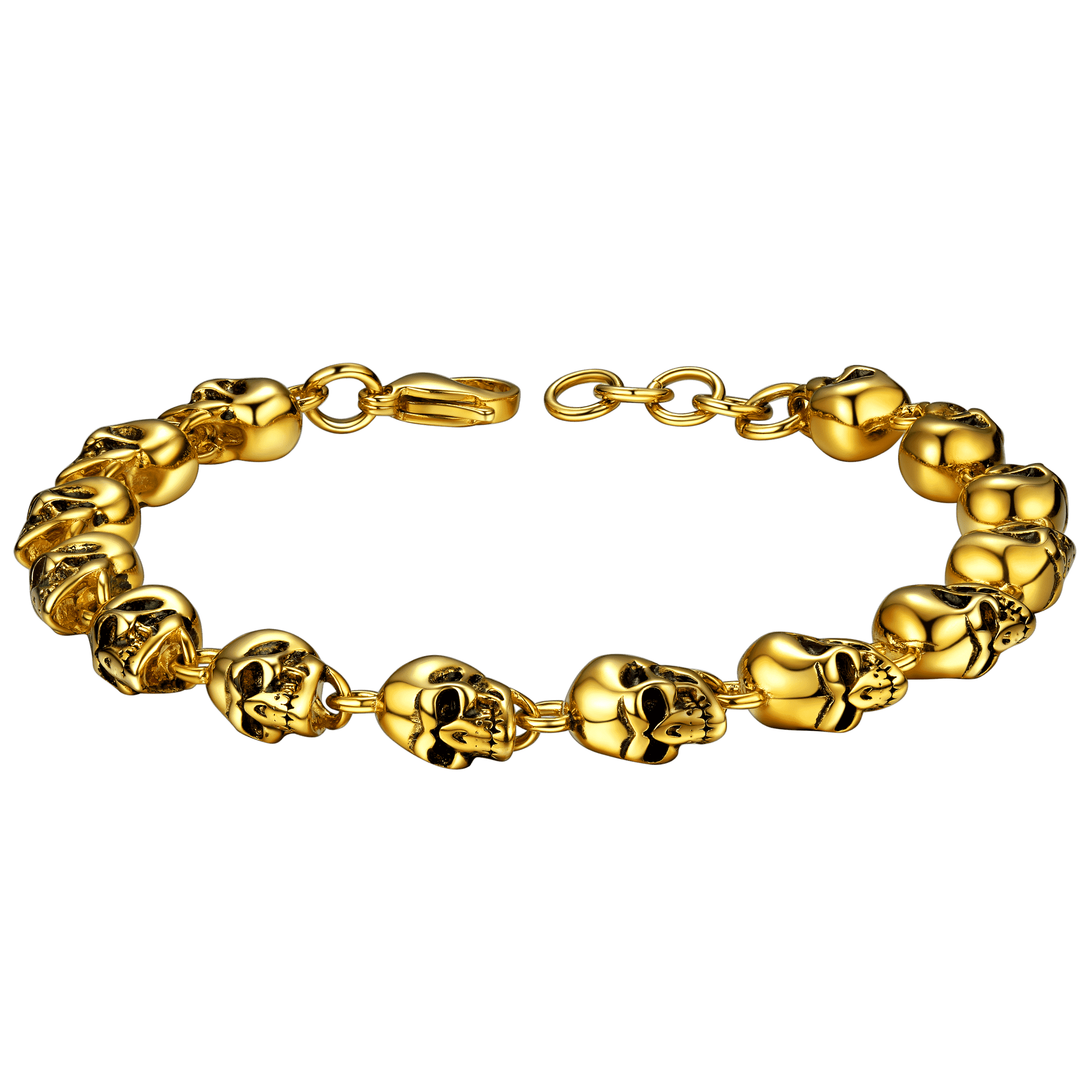 Gothic Linked Chain Skull Bracelet for Men