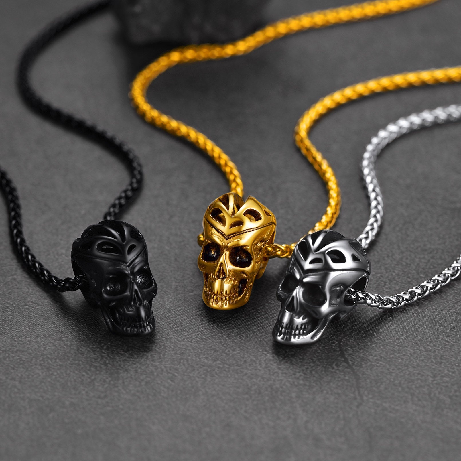 Flash Sale Gothic Skeleton Skull Necklace Pendant For Men