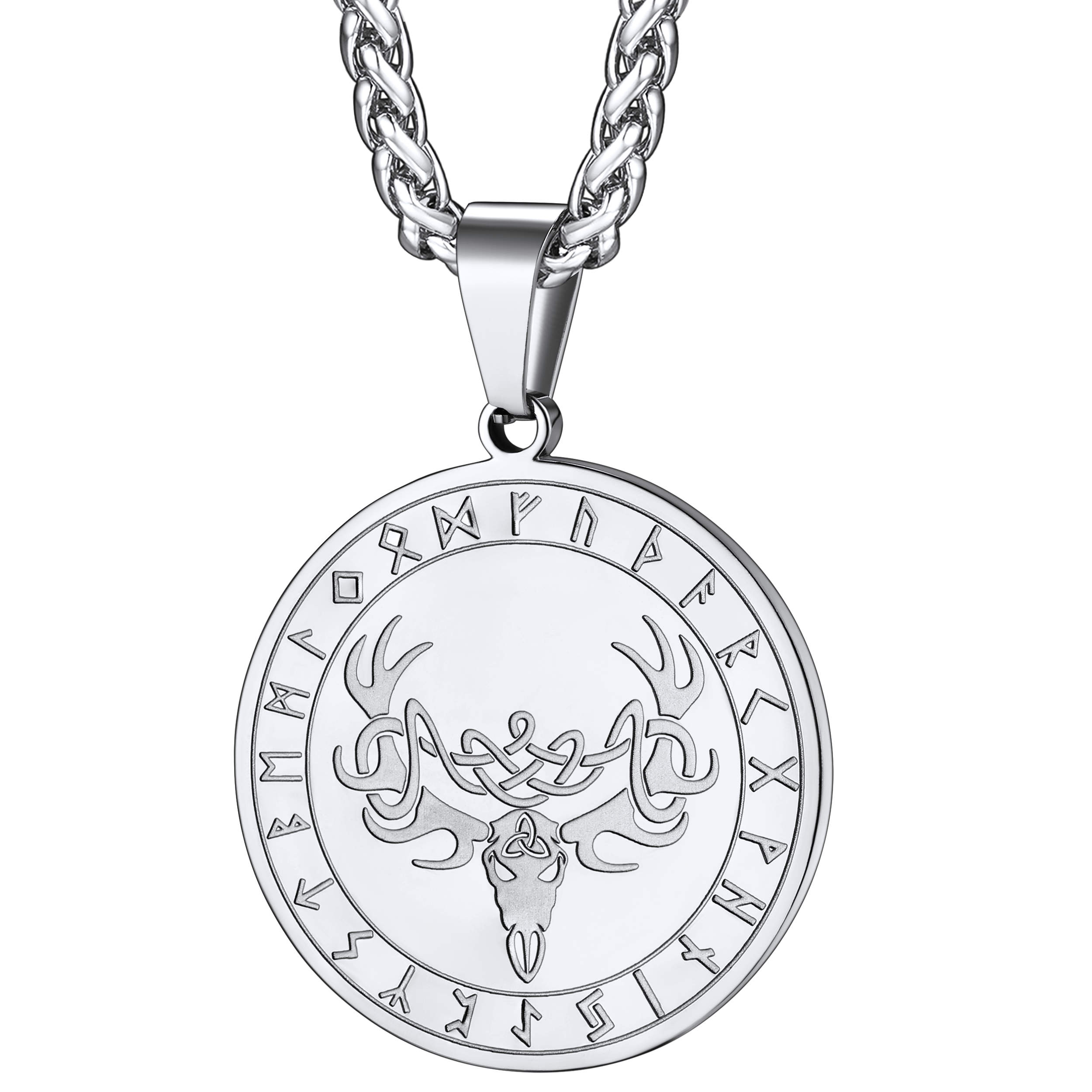 Flash Sale Stainless Steel Norse Viking Deer Necklace For Men