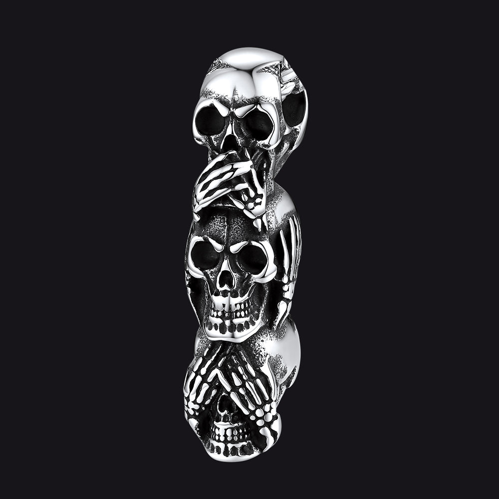 No Evil Skulls Pendant