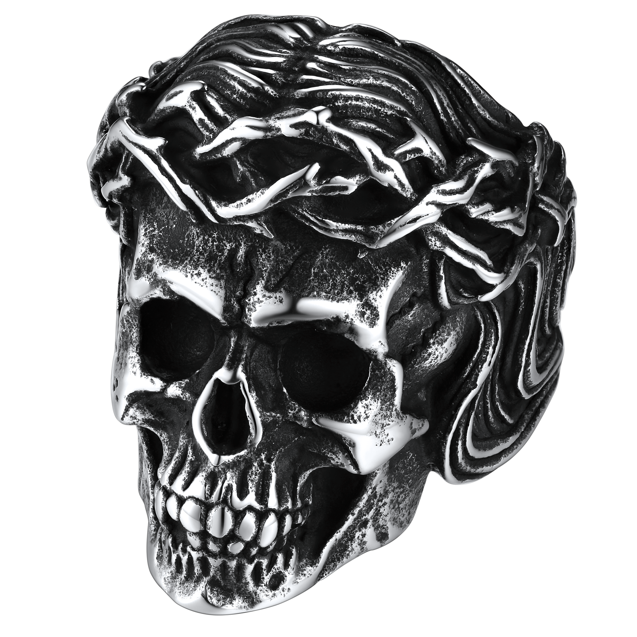 Flash Sale Crown of Thorns Skull Ring For Men Stainless Steel