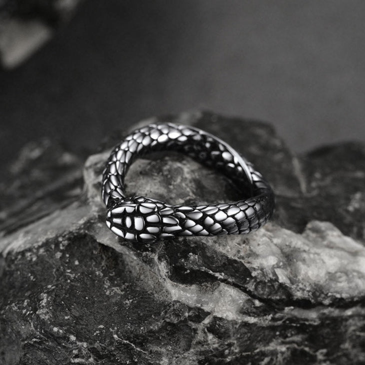 Stainless Steel Midi Snake Band Ring for Men Women