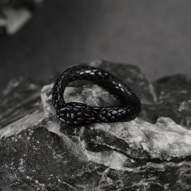 Stainless Steel Midi Snake Band Ring for Men Women