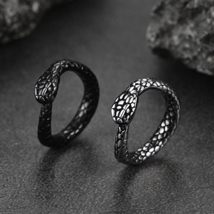 Stainless Steel Midi Snake Band Ring for Men Women