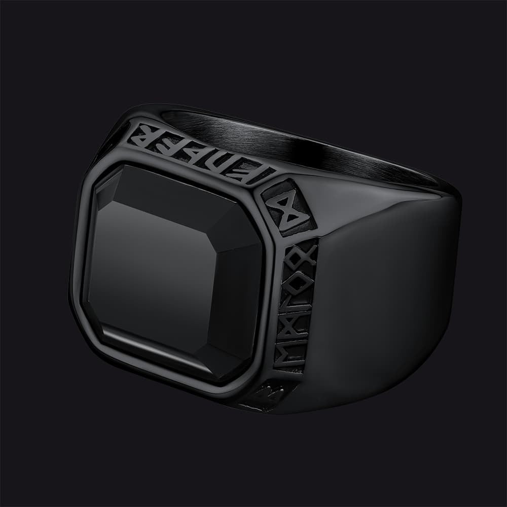 Black Onyx Stone Ring Signet Ring For Men Size 07-12