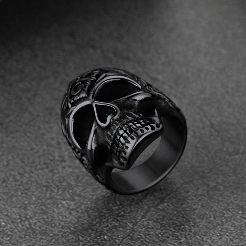 Gothic Masonic Skull Stainless Steel Ring for Men