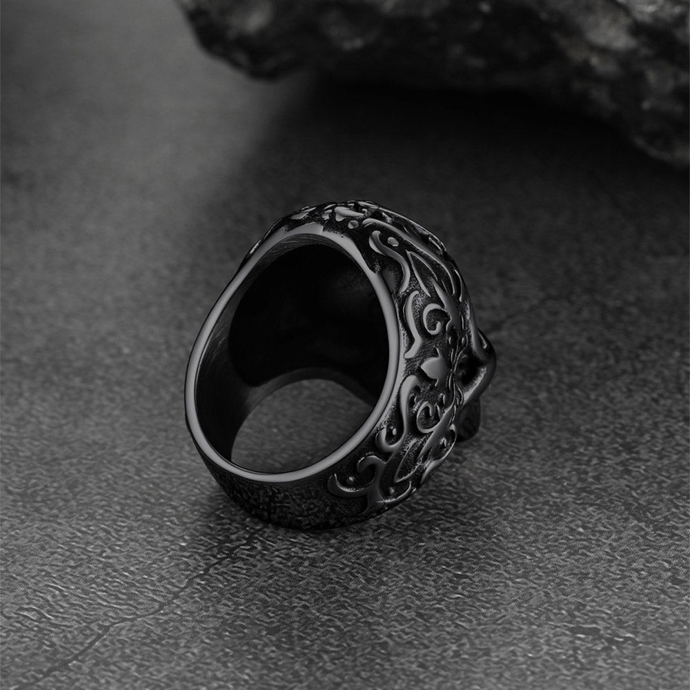 Gothic Masonic Skull Stainless Steel Ring for Men