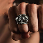 Gothic Punk Biker Skull Ring See No Evil Stainless Steel 2