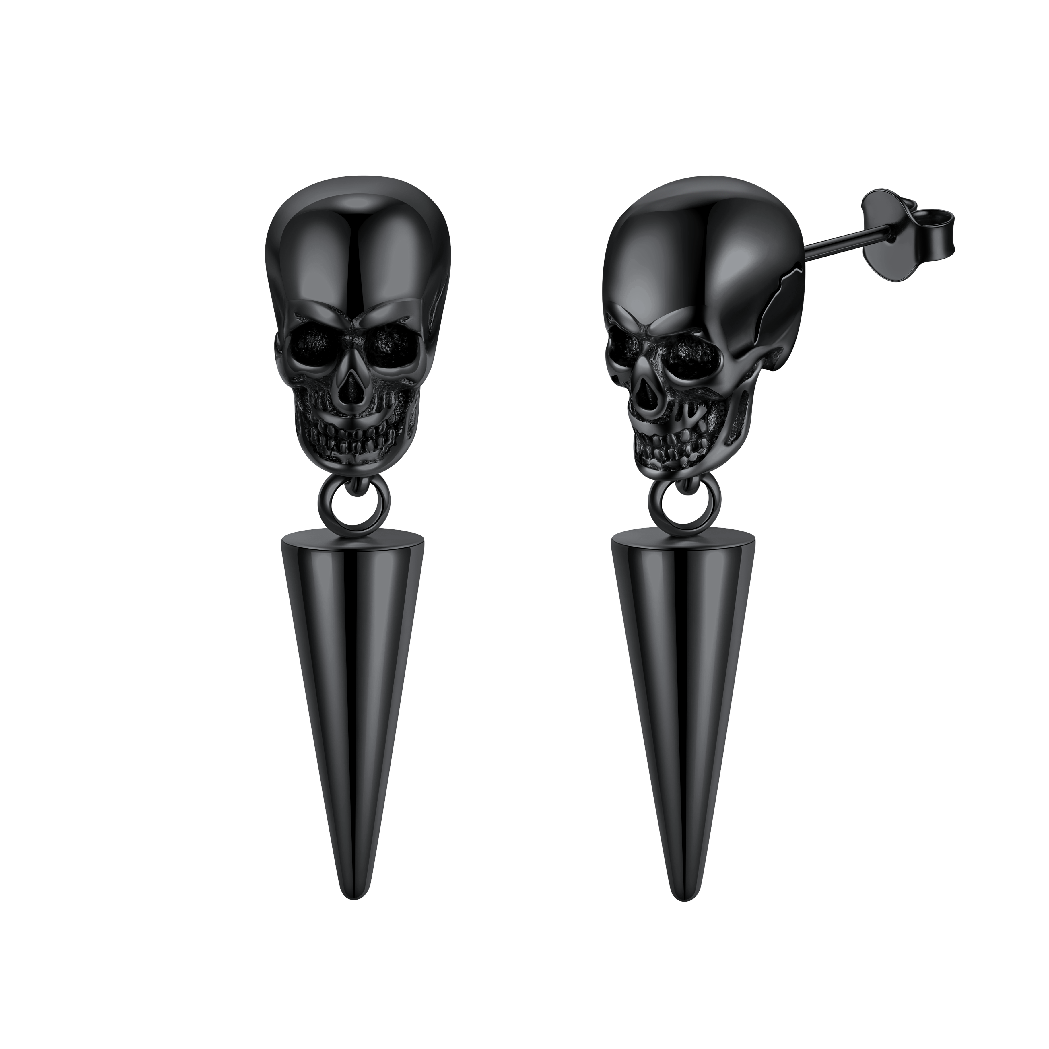 Flash Sale Vintage Punk Spike Skeleton Skull Earrings for Men