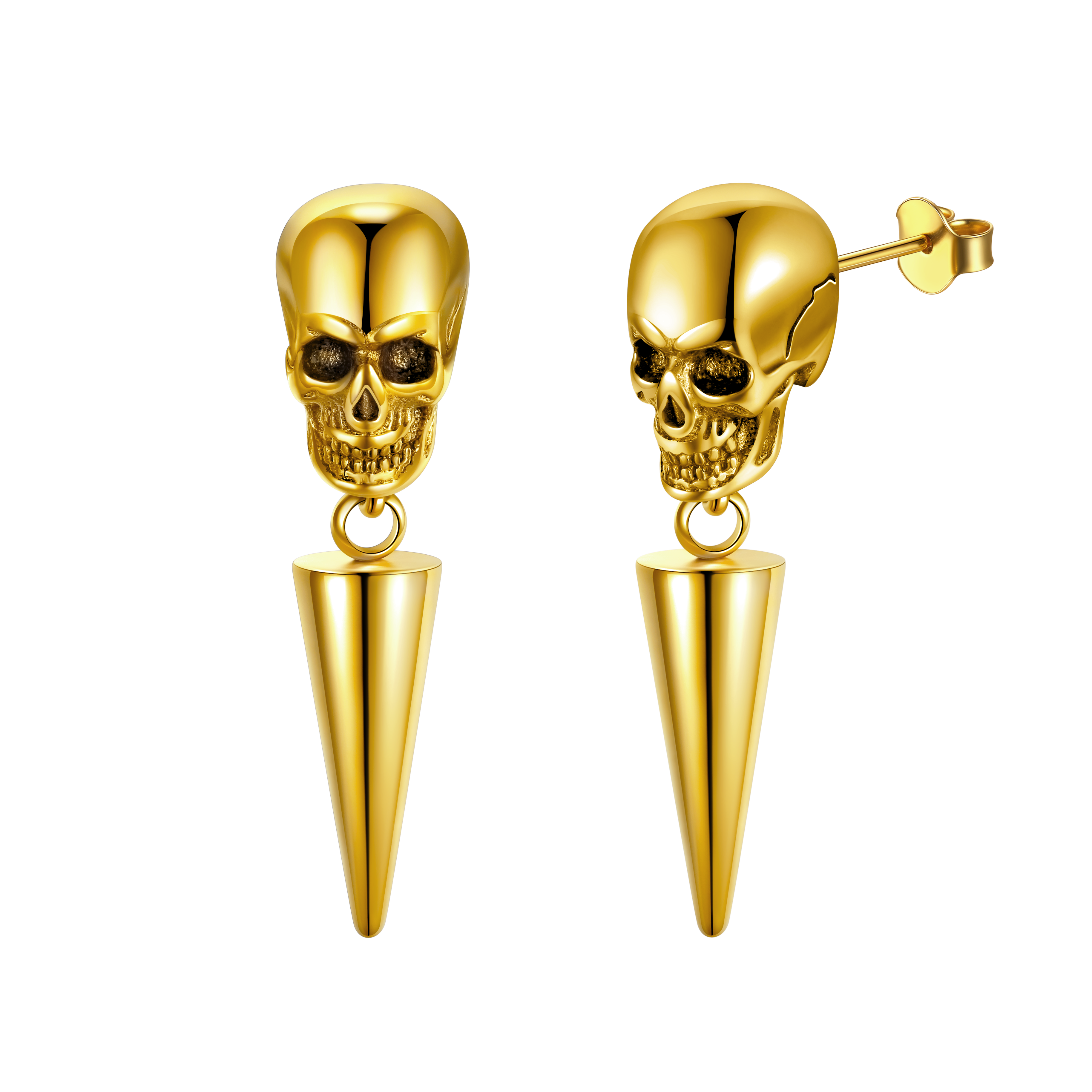Flash Sale Vintage Punk Spike Skeleton Skull Earrings for Men