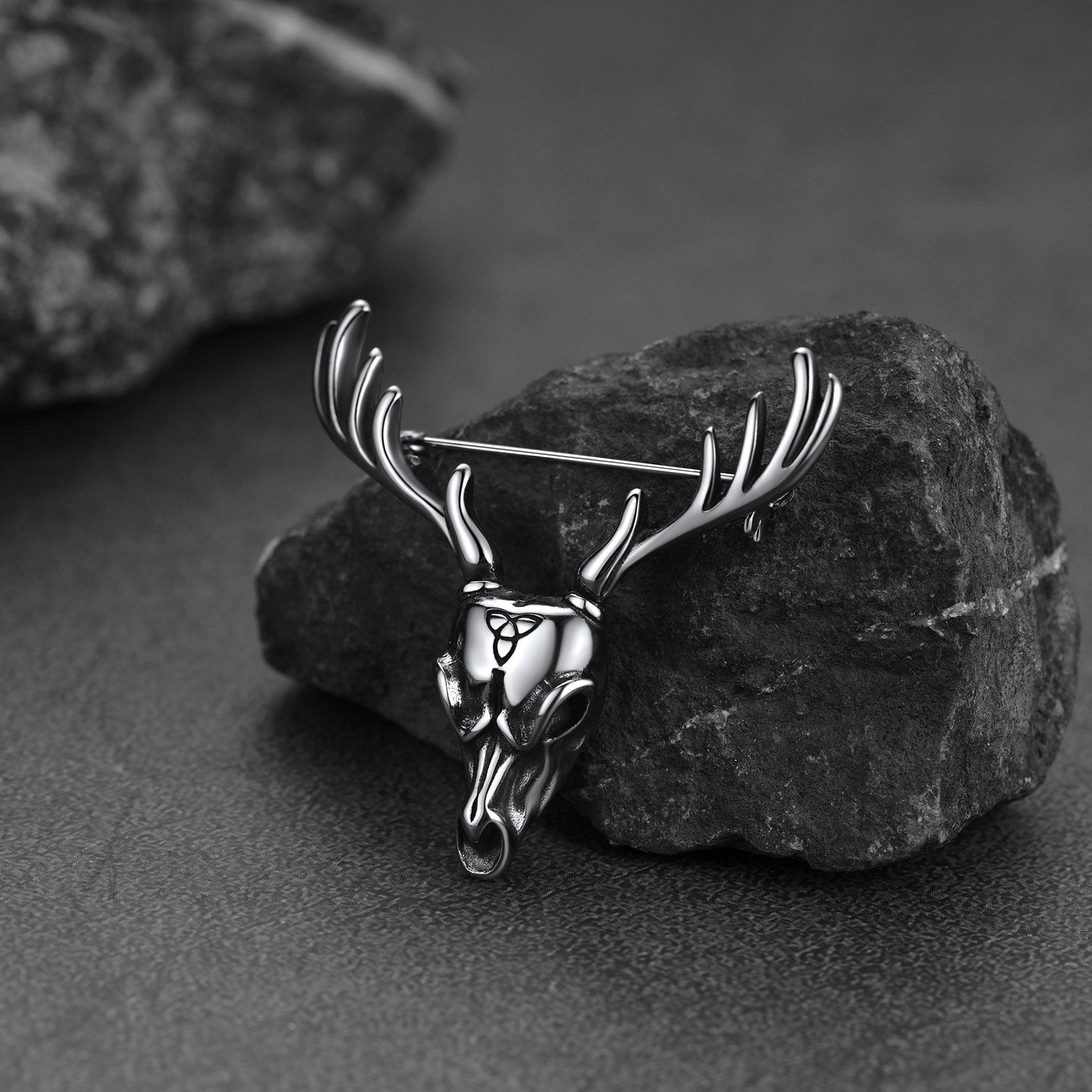 Viking Deer Head Brooch Pins for Men