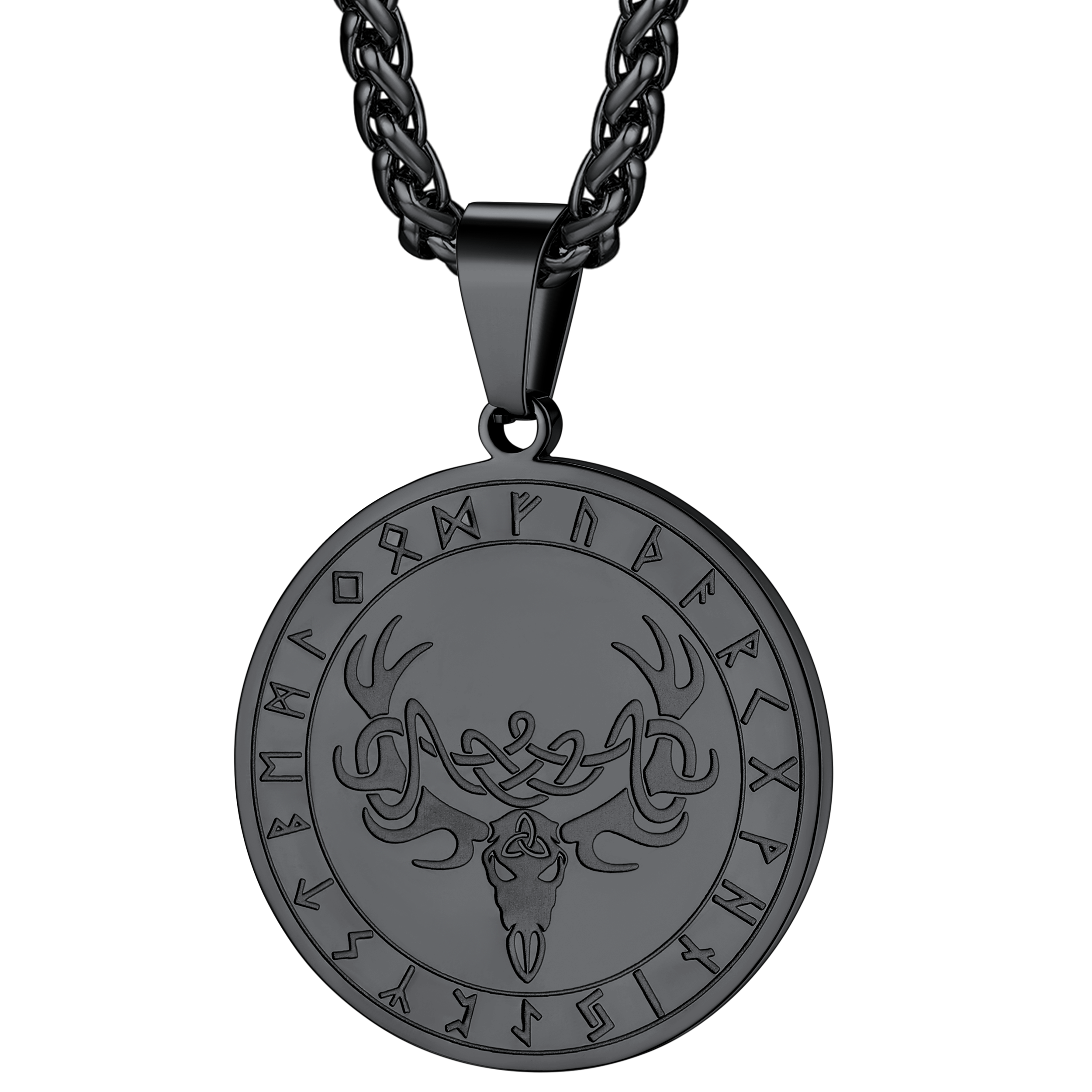 Flash Sale Stainless Steel Norse Viking Deer Necklace For Men