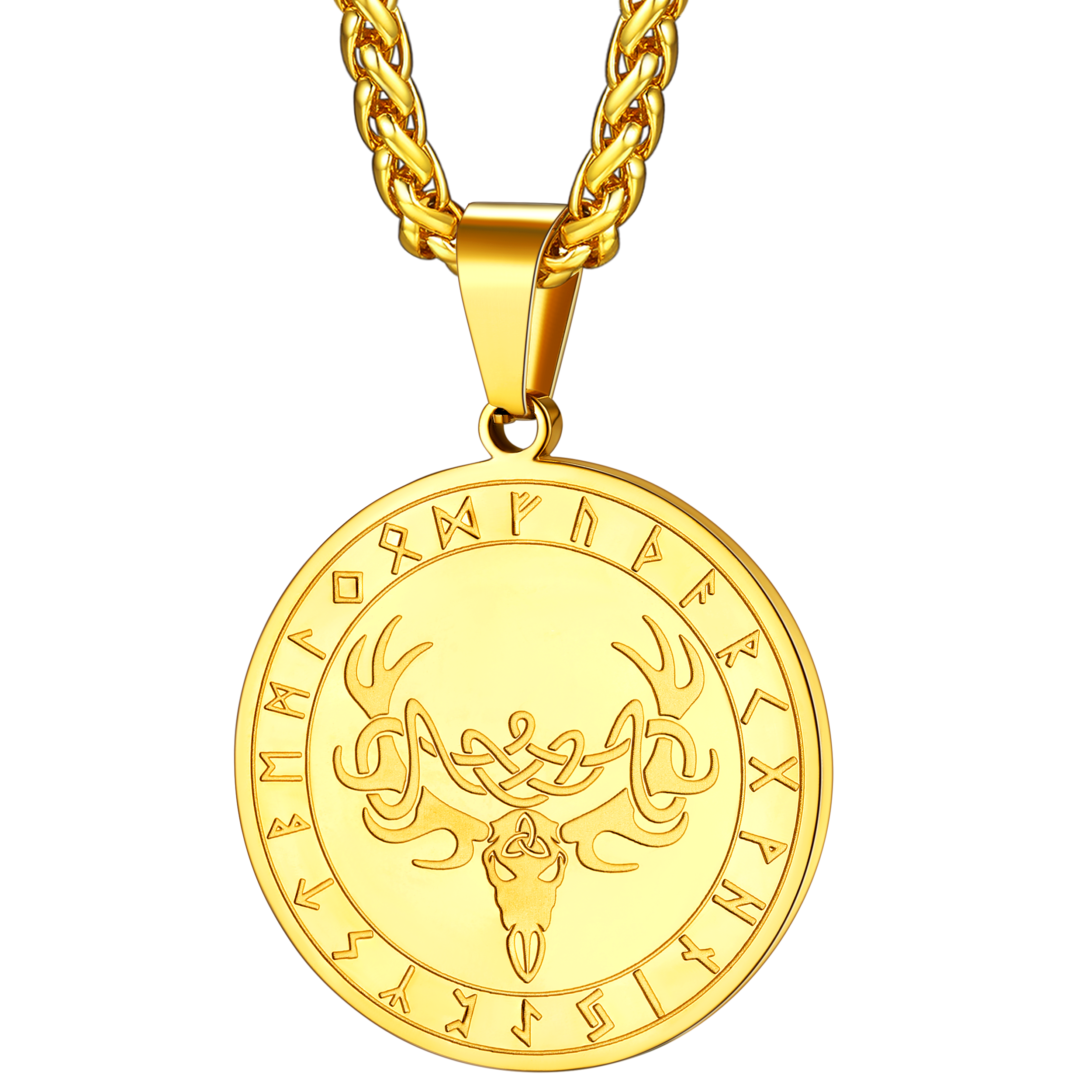 Flash Sale Stainless Steel Norse Viking Deer Necklace For Men