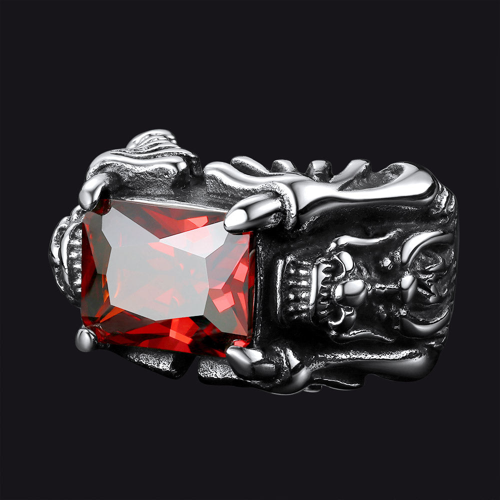 Flash Sale Gothic Ruby Dragon Ring Stainless Steel