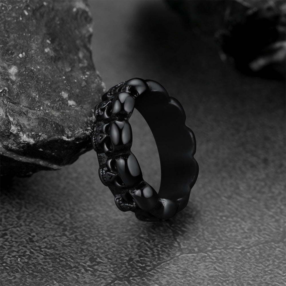 Gothic Punk Skull Ring For Men Stainless Steel
