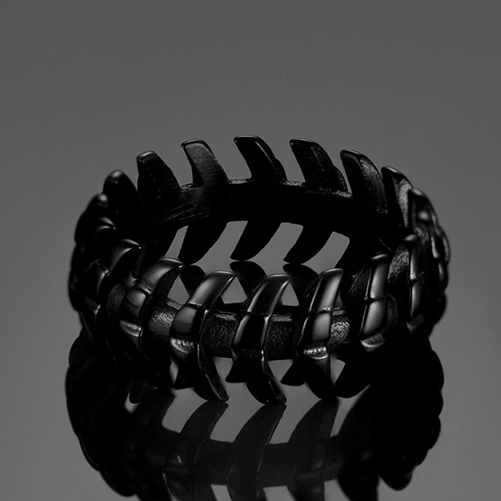 Punk Looped Bone Ring Vertebrae Band Ring For Men