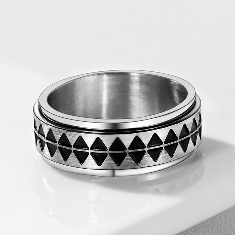 Gothic Society Unique Triangle Anxiety Ring Stainless Steel